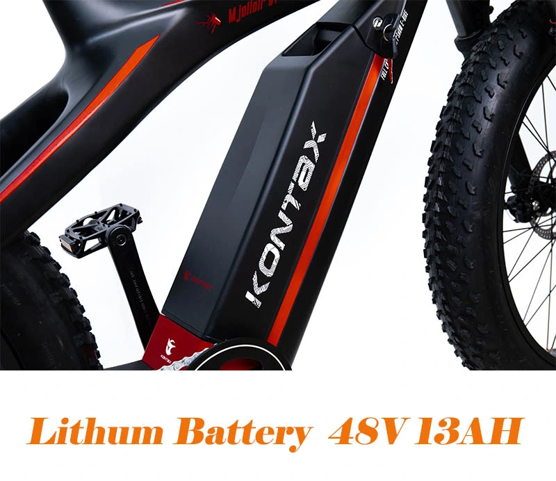 Support Drop Shipping Sleek Design Carbon Fiber Ebike Fat Tire Electric Bicycle Lectrique Electric Mountain Bike MTB
