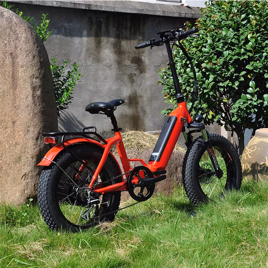 Motor traseiro de bicicleta elétrica dobrável para cidade com pneu gordo de 20 polegadas com bateria de lítio